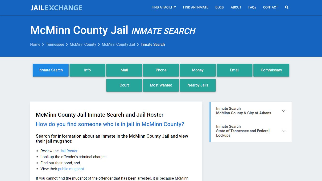 Inmate Search: Roster & Mugshots - McMinn County Jail, TN